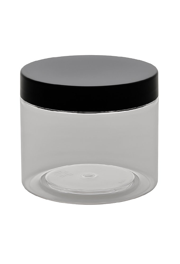 Plastic Potje Met Zwart Schroefdeksel 6.5x6cm inhoud 125ml 6stuks