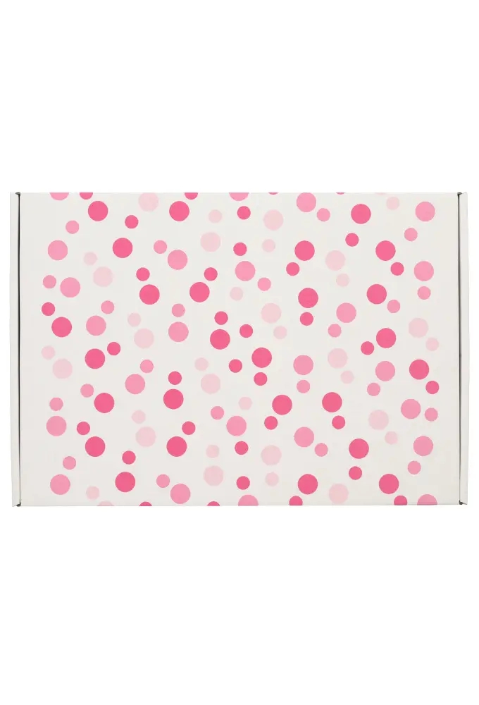 Brievenbusdoos Budget Roze dots A4 31x22x2.8cm 10 stuks