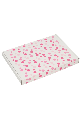 Brievenbusdoos Budget Roze dots A4 31x22x2.8cm 10 stuks