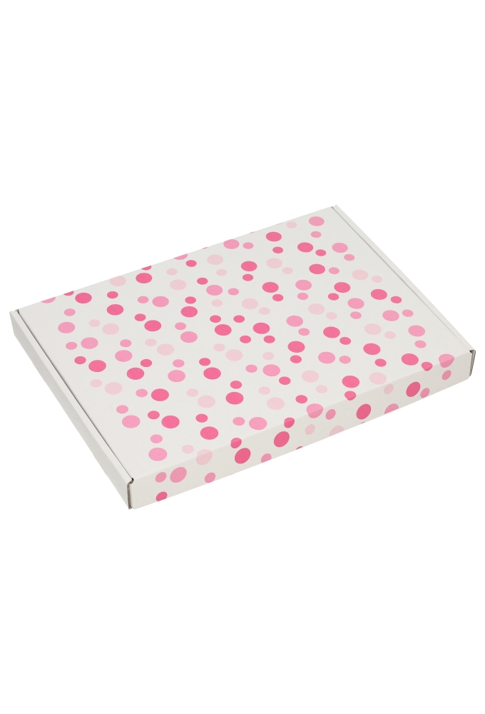Brievenbusdoos Budget Roze dots A4 31x22x2.8cm 10 stuks