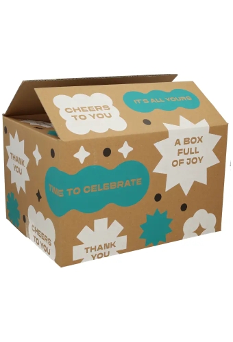 Kerstpakketdozen Cheers To You Blue 39x29x17,7cm 15stuks