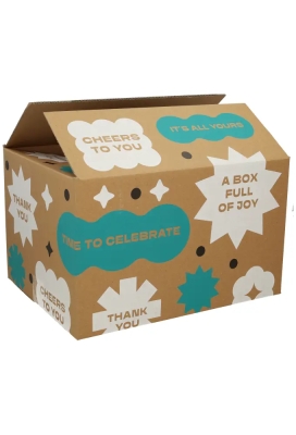 Kerstpakketdozen Cheers To You Blue 39x29x17,7cm 15stuks