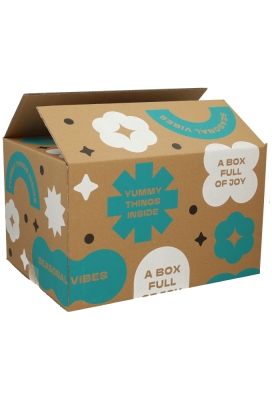 Kerstpakketdozen Cheers To You Blue 39x29x23,2cm 15stuks
