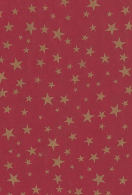 Kerstpapier Bruin Kraft Golden Starfall  30cm x 100meter