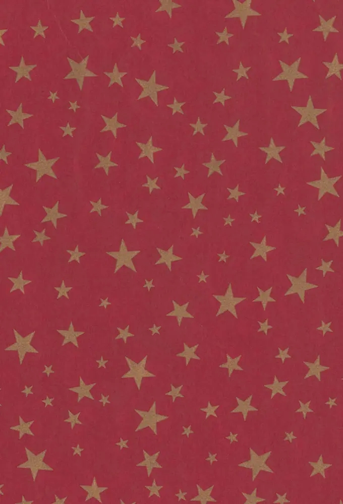 Kerstpapier Bruin Kraft Golden Starfall  30cm x 100meter