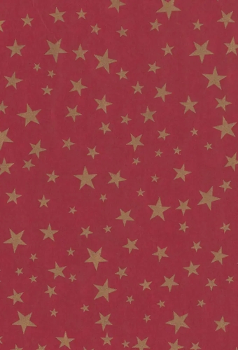 Kerstpapier Bruin Kraft Golden Starfall  70cm x 100meter