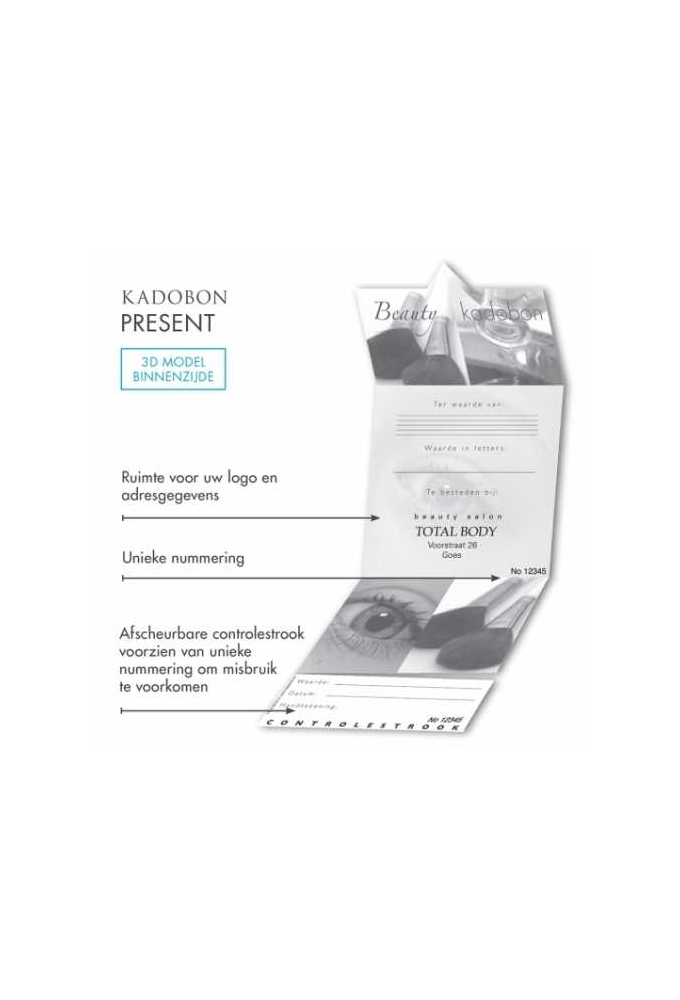 Kadobon Beautiful + Envelop 12x12cm 12stuks