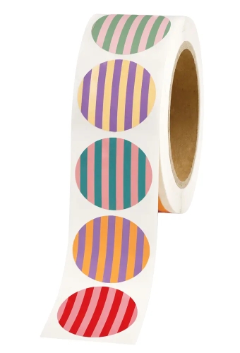 Etiketten Everyday Sluitstickers Strepen Rond 40 mm Assorti