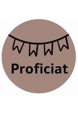 Etiketten Feest Proficiat Kraft 4cm 250stuks