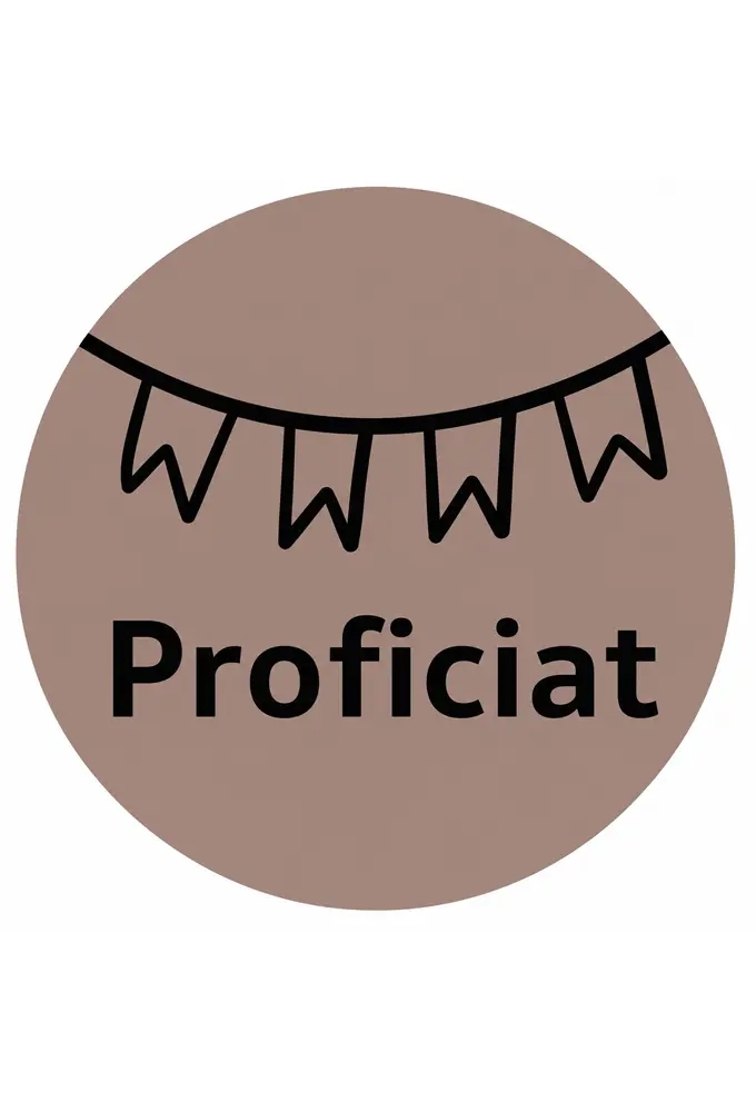 Etiketten Feest Proficiat Kraft 4cm 250stuks
