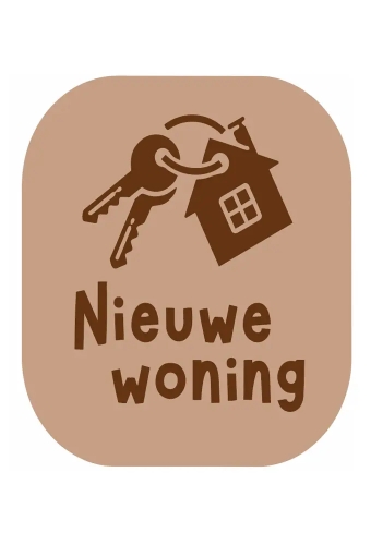 Etiketten Everyday Nieuwe Woning Kraft Bruin 3.8x4.4cm 250stuks