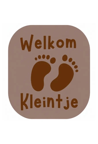 Etiketten Baby Welkom Kleintje Kraft Koper 3.8x4.4cm 250stuks