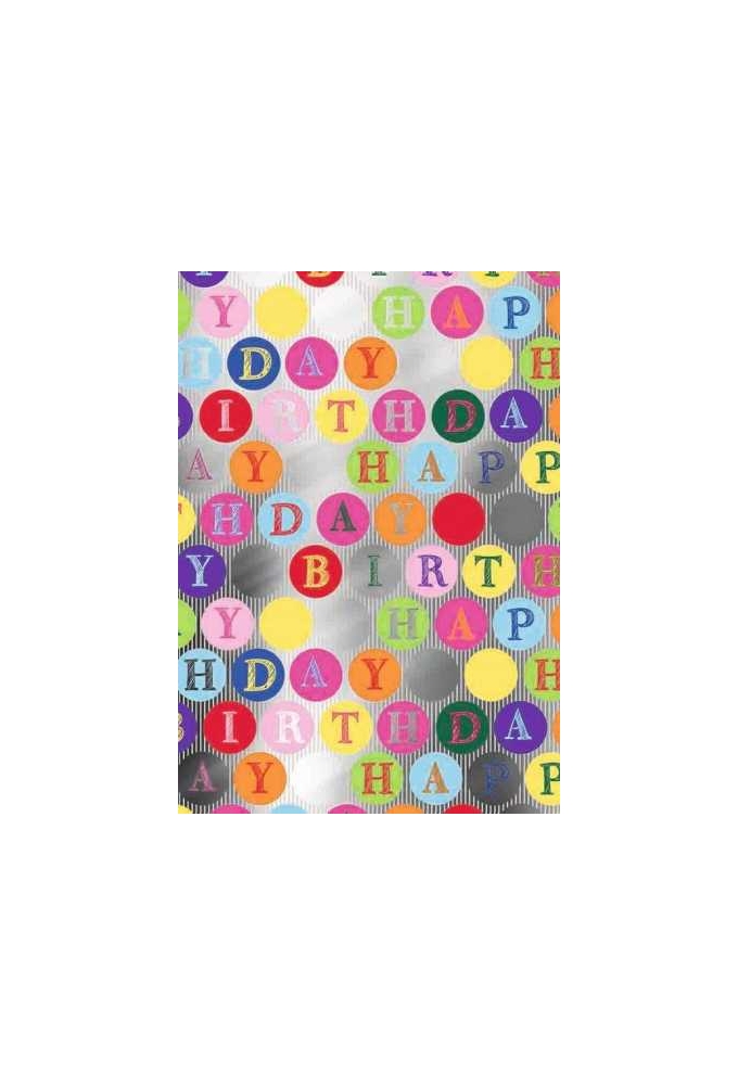 Kadopapier Metallic Birthday Circles Multi Color 70cm x 100meter
