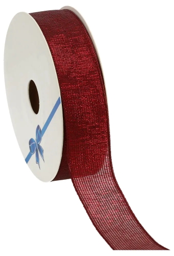 Geschenklint Gaas Glossy Bordeaux IJzerdraad 25mm x 15meter