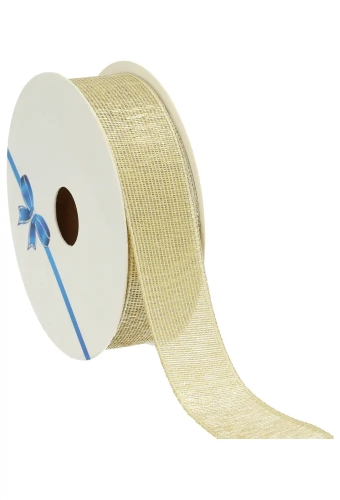 Geschenklint Gaas Glossy Goud IJzerdraad 25mm x 15meter