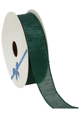 Geschenklint Gaas Glossy Groen IJzerdraad 25mm x 15meter