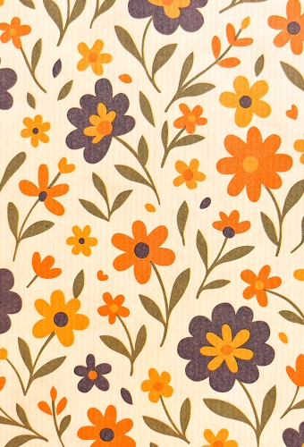 Geschenkpapier Wit Kraft Blue Meadow 50cm x 200meter