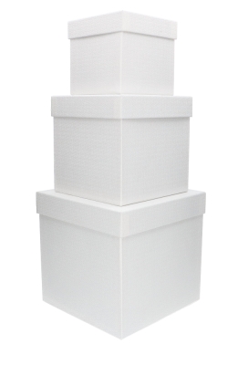 LUXE KANT & KLARE Flowerbox Latemar Wit Groot Vierkant Set van 3 stuks  OP IS OP