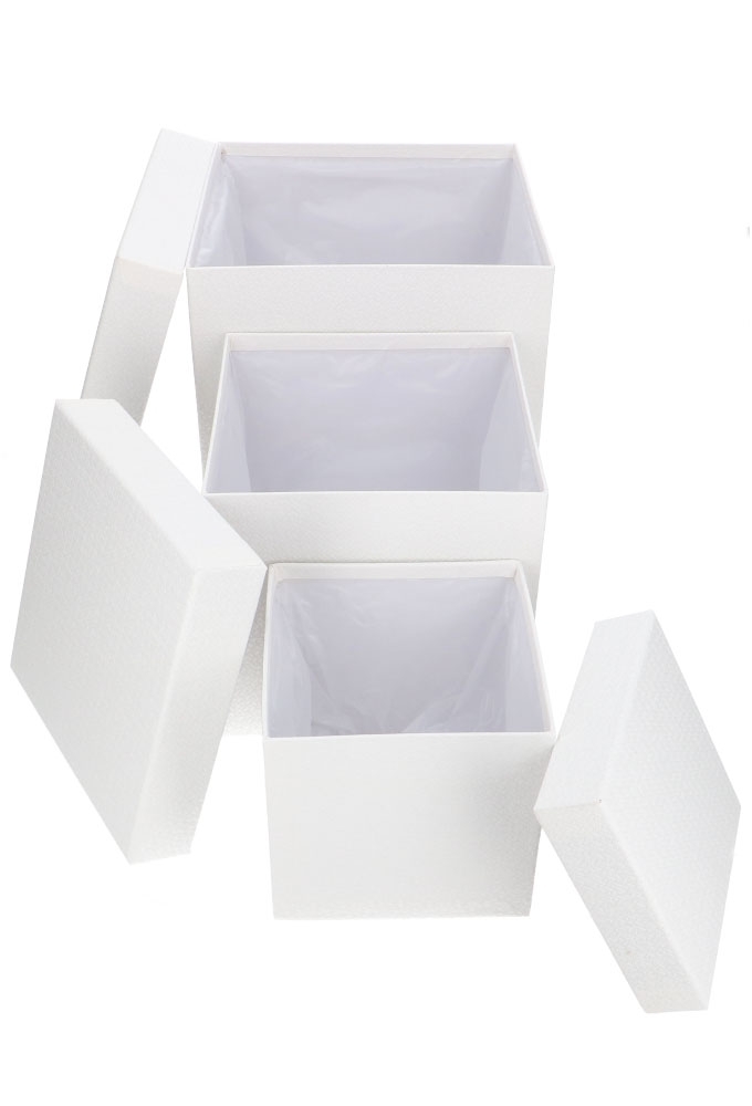 LUXE KANT & KLARE Flowerbox Latemar Wit Groot Vierkant Set van 3 stuks  OP IS OP