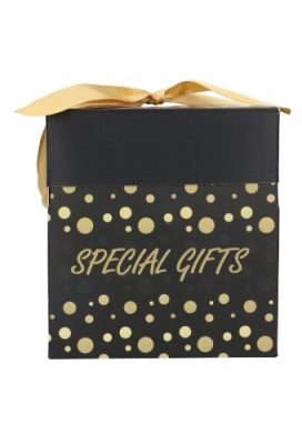 Geschenkdoos Regalo Special Gifts Dots FSC® & Goud Lint 15x15x15cm 25stuks