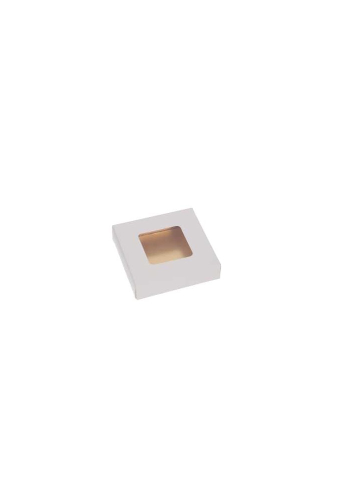 Bonbondoosjes & Schuifvenster Wit Mat & Goud Mat 10x10x2.7cm 10stuks