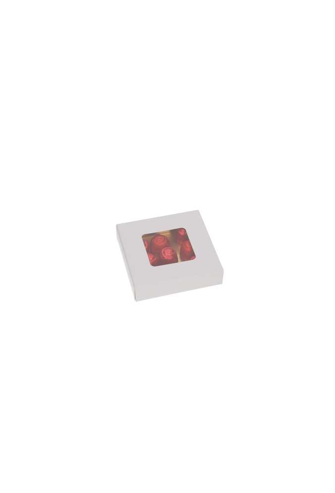 Bonbondoosjes & Schuifvenster Wit Mat & Goud Mat 10x10x2.7cm 10stuks