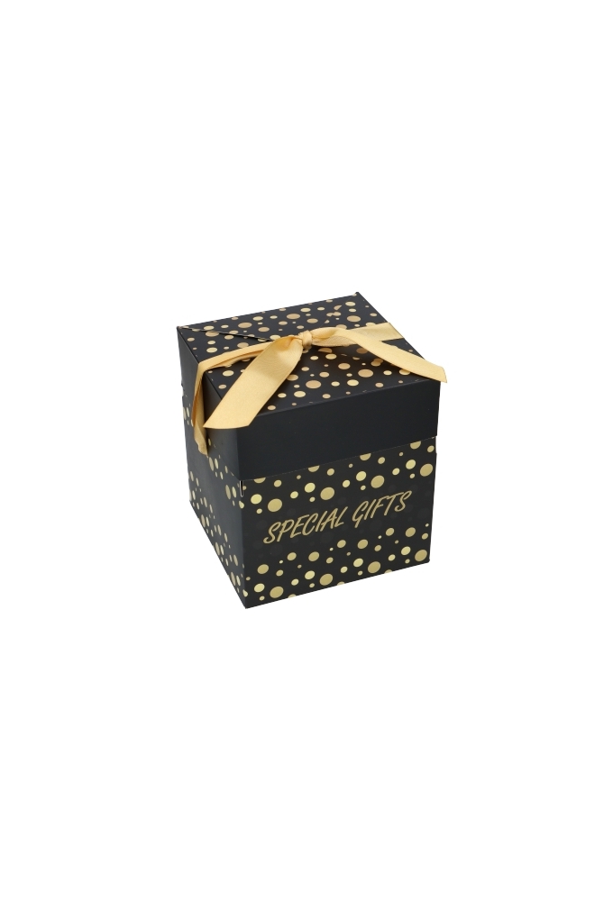 Geschenkdoos Regalo Special Gifts Dots & Goud Lint 15x15x15cm 25stuks