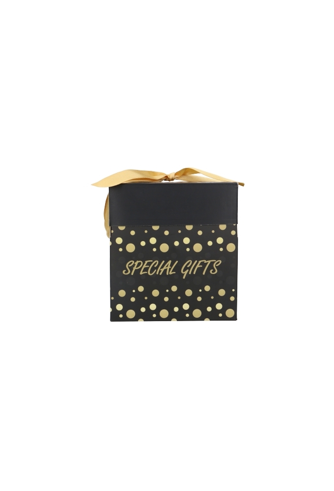 Geschenkdoos Regalo Special Gifts Dots & Goud Lint 15x15x15cm 25stuks
