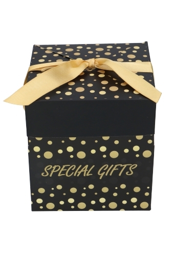 Geschenkdoos Regalo Special Gifts Dots & Goud Lint 15x15x15cm 25stuks