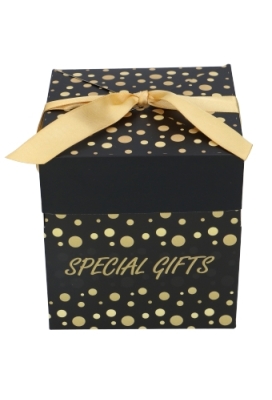 Geschenkdoos Regalo Special Gifts Dots & Goud Lint 15x15x15cm 25stuks