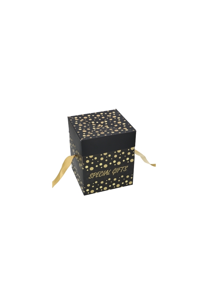 Geschenkdoos Regalo Special Gifts Dots & Goud Lint 15x15x15cm 25stuks