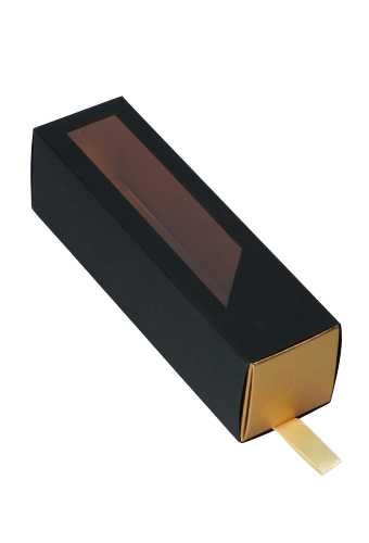 Macarondoosjes 1 Ladeboxje Zwart Mat & Goud Mat 16x4.3x4.5cm 10stuks