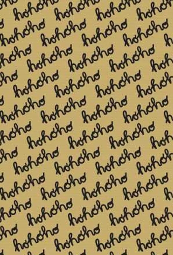 Kerstpapier Bruin hohoho zwart kraft 30cm x 250meter