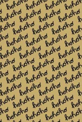 Kerstpapier Bruin hohoho zwart kraft 30cm x 250meter