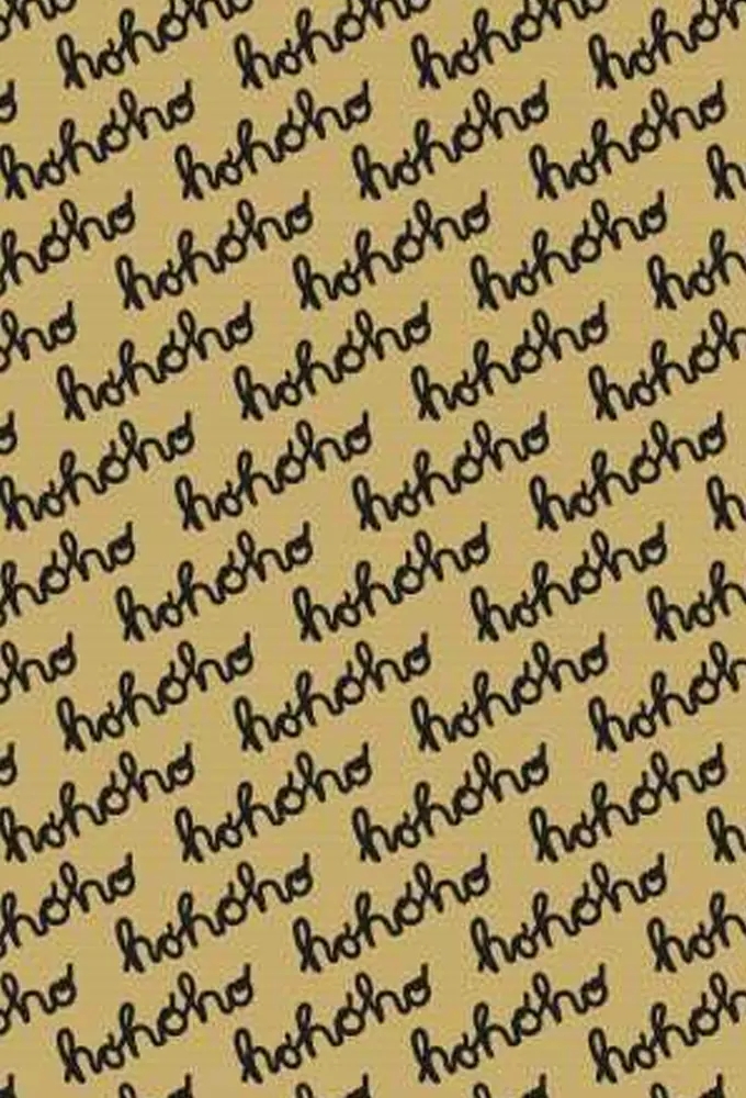 Kerstpapier Bruin hohoho zwart kraft 30cm x 250meter