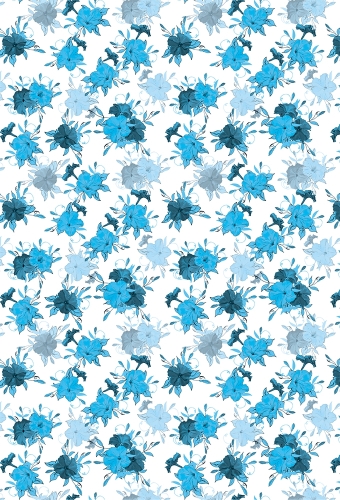 Kadopapier Blauwe Bloemen Mat 50cm x 100meter
