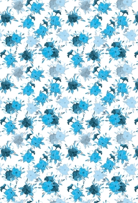 Kadopapier Blauwe Bloemen Mat 50cm x 100meter
