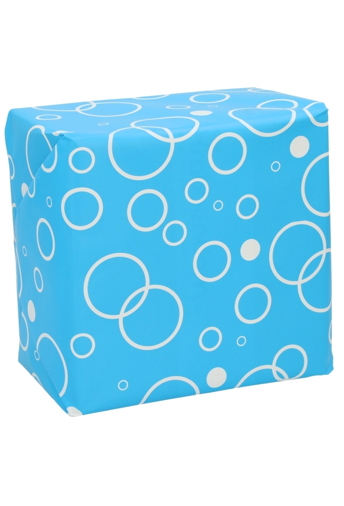 Kadopapier Bubbles Blauw Mat 30cm x 100meter