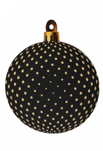 Decoratie Grote Etalage Kerstbal  Zwart Goud Stippen 85cm 1stuks