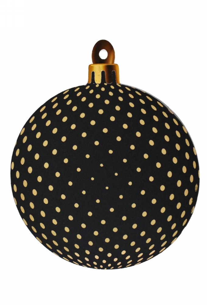 Decoratie Grote Etalage Kerstbal  Zwart Goud Stippen 85cm 1stuks