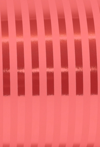 Geschenkpapier Metallised Stripes red 50cm x 100meter op is op