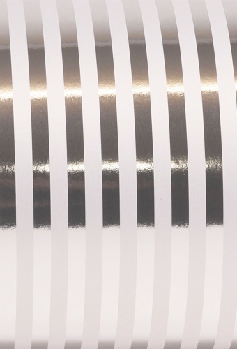 Geschenkpapier Metallised Stripes silver 50cm x 100meter