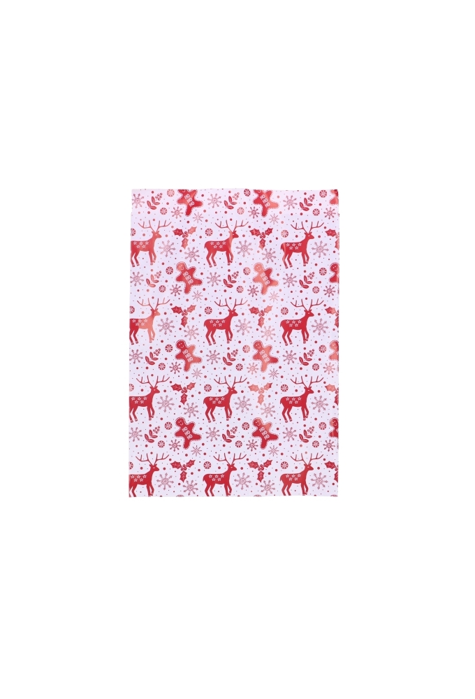 Kerstzakjes Rendier Rood Dubbelzijdig 12x19cm 200stuks OP IS OP