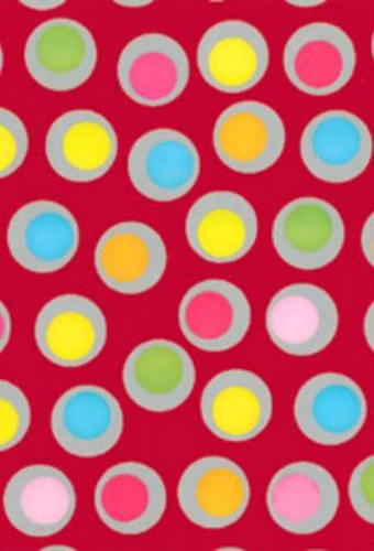 Geschenkpapier Coated Colorfull dots red 70cm x 200meter