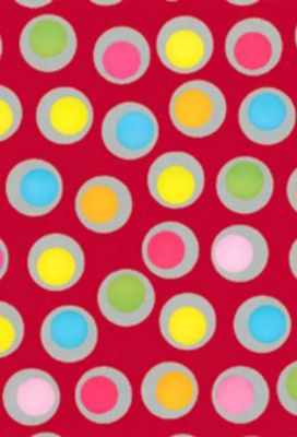 Geschenkpapier Coated Colorfull dots red 70cm x 200meter