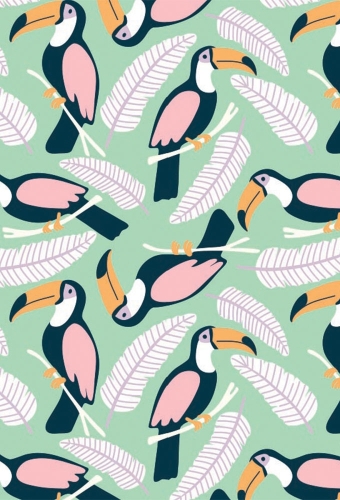 Geschenkpapier Coated Toucan green 30cm x 200meter