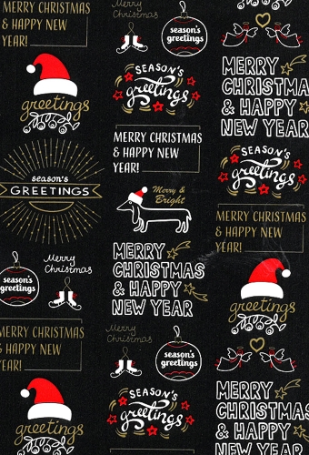 Kerstpapier Trendy Chalkboard Christmas  50cm x 100meter