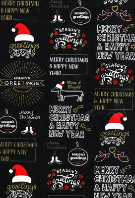 Kerstpapier Trendy Chalkboard Christmas  50cm x 100meter