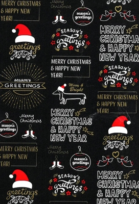 Kerstpapier Trendy Chalkboard Christmas  70cm x 100meter