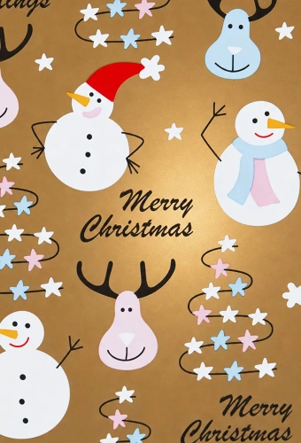 Kerstpapier Trendy Snowman Sparkles  30cm x 100meter
